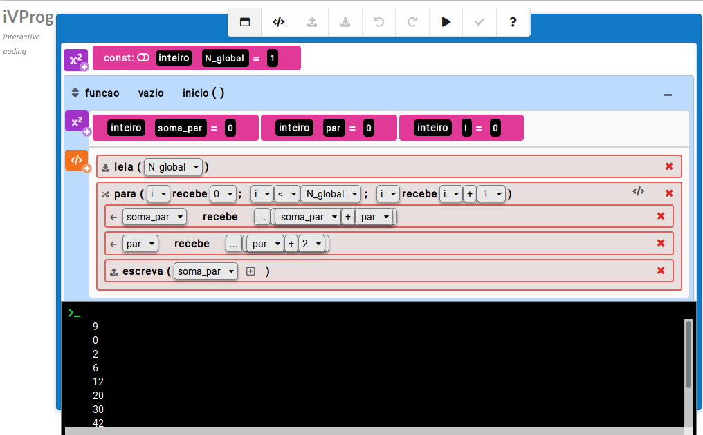 Image of iVProg-nova interface